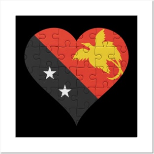 Papua New Guinean Jigsaw Puzzle Heart Design - Gift for Papua New Guinean With Papua New Guinea Roots Posters and Art